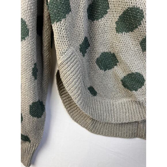 Simply Southern Pullover Sweater Women's 2XL Green Gray Polka Dots Casual Preppy - Picture 4 of 7